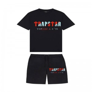 Trapstar Chenille Decoded Set Şort Erkek Siyah Türkiye | ZB74-541