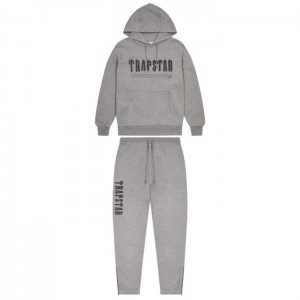 Trapstar Decoded Chenille 2.0 Hoodie Eşofman Takımı Erkek Gri Türkiye | GE53-397