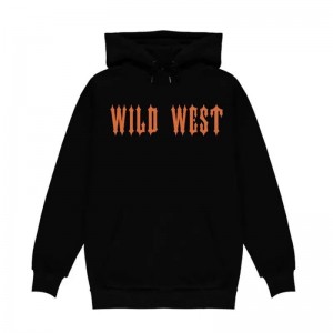 Trapstar Fleece Central Cee Trap Star Wild West Kapşonlu Erkek Siyah Türkiye | SL46-786