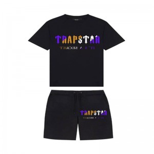 Trapstar Irongate Arch Chenille Set Şort Erkek Siyah Türkiye | FJ47-462