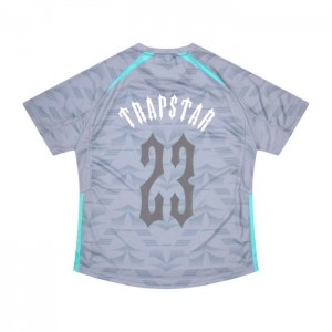 Trapstar Irongate Football Jersey Tişört Erkek Gri Mavi Türkiye | ZO80-452