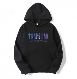 Trapstar It's a Secret Galaxy Kapşonlu Erkek Siyah Türkiye | SP57-338