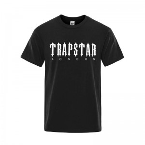 Trapstar London Letter Printed Tişört Erkek Siyah Türkiye | FH30-022