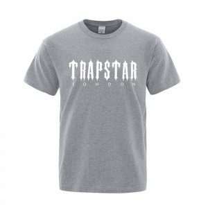 Trapstar London Letter Printed Tişört Erkek Gri Türkiye | OO31-426