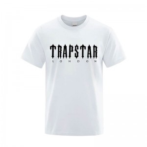 Trapstar London Letter Printed Tişört Erkek Beyaz Türkiye | DW99-597