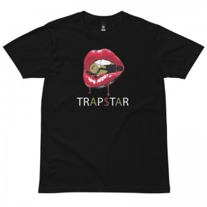 Trapstar Red Lips Tişört Erkek Kırmızı Siyah Türkiye | BM09-823