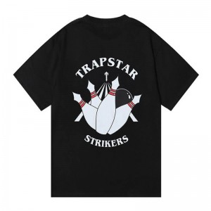 Trapstar Signature Strikers Tişört Erkek Siyah Türkiye | BK60-198