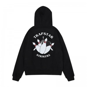 Trapstar Streetwear Strikers Kapşonlu Erkek Siyah Türkiye | VM37-372