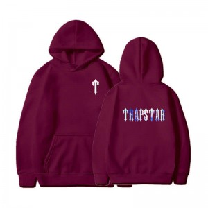 Trapstar T Pattern Kapşonlu Erkek Bordo Türkiye | YR79-817