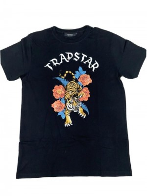 Trapstar Tiger T- Shirt Tişört Erkek Siyah Türkiye | FM72-462