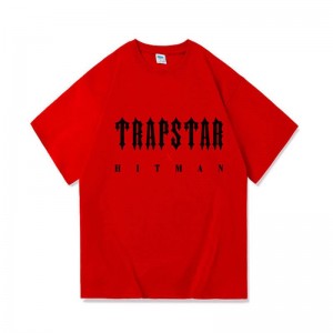 Trapstar X Hitman Tişört Erkek Kırmızı Türkiye | WN34-009