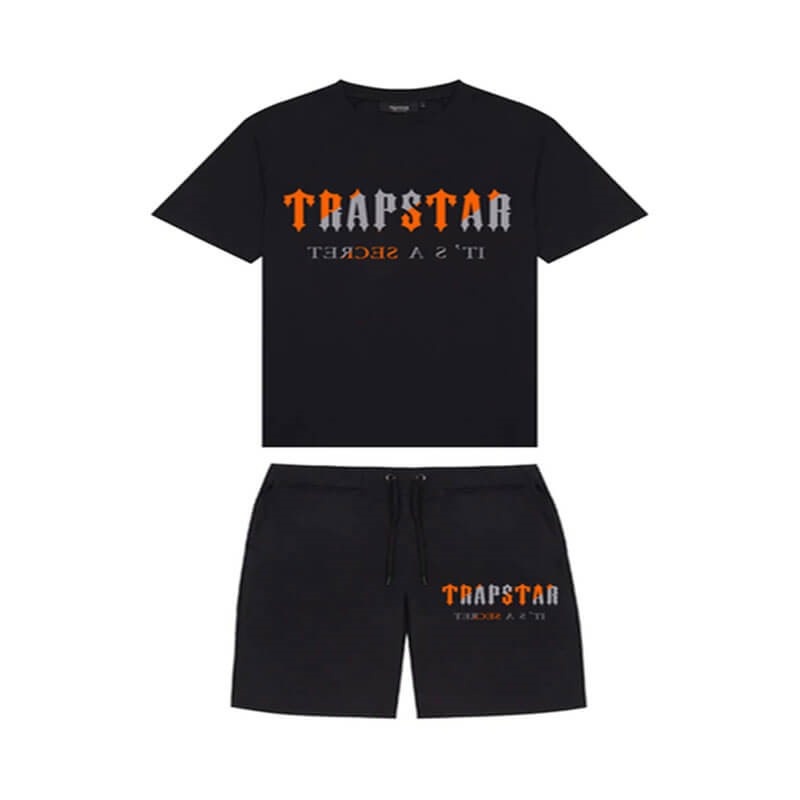 Trapstar Chenille Decoded Set Şort Erkek Siyah Türkiye | FO62-250