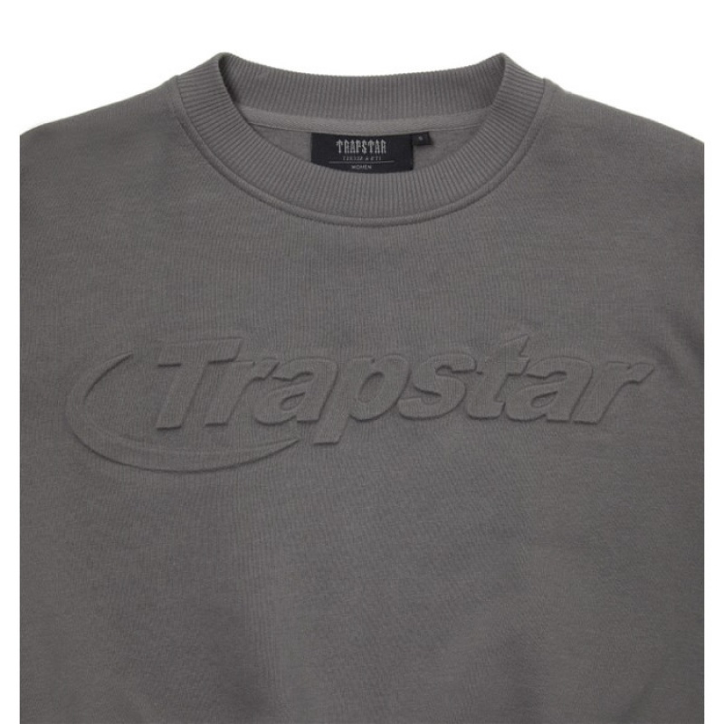 Trapstar Hyperdrive Crewneck Üst Kadın Gri Türkiye | IA33-623