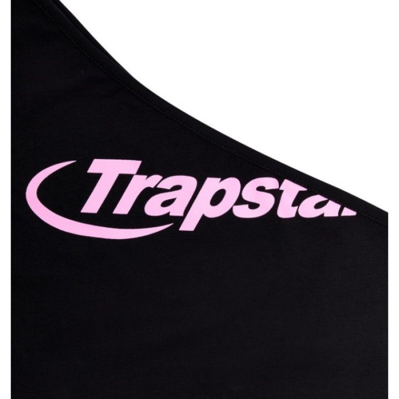 Trapstar Hyperdrive One Shoulder Vest Üst Kadın Siyah Pembe Türkiye | RJ01-743