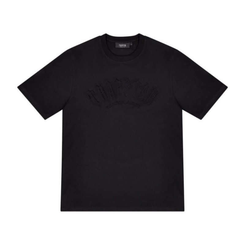 Trapstar Irongate Arch Embossed Tee Tişört Erkek Siyah Türkiye | XZ25-748