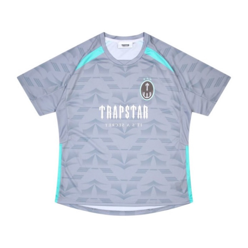 Trapstar Irongate Football Jersey Tişört Erkek Gri Mavi Türkiye | ZO80-452