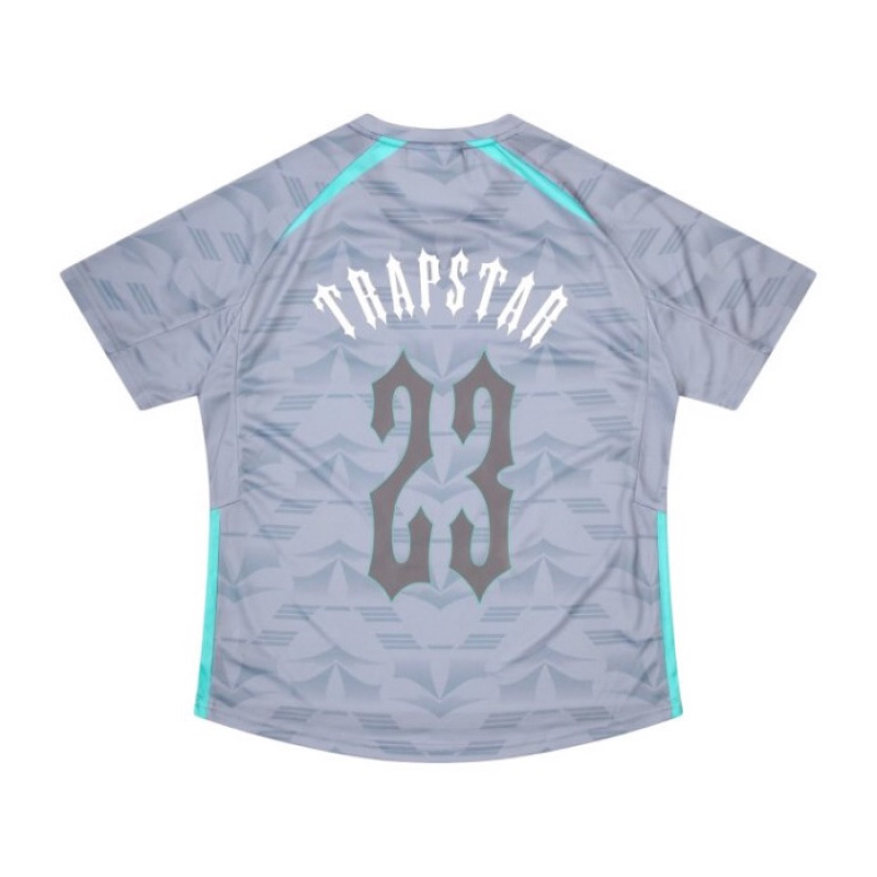 Trapstar Irongate Football Jersey Tişört Erkek Gri Mavi Türkiye | ZO80-452