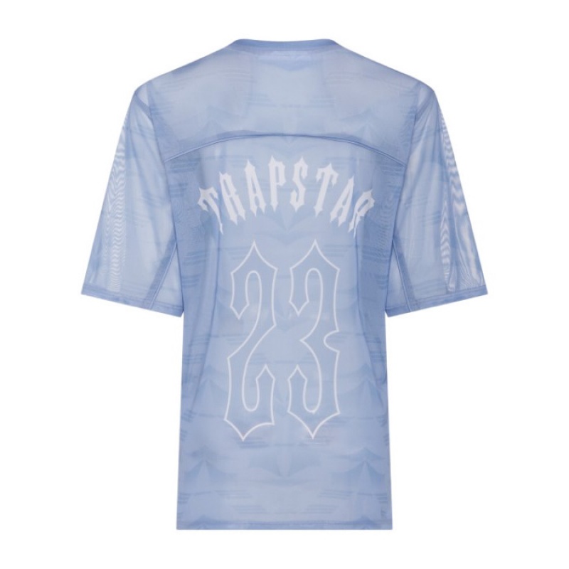 Trapstar Irongate Mesh Football Jersey Tişört Erkek Mavi Türkiye | SO11-586