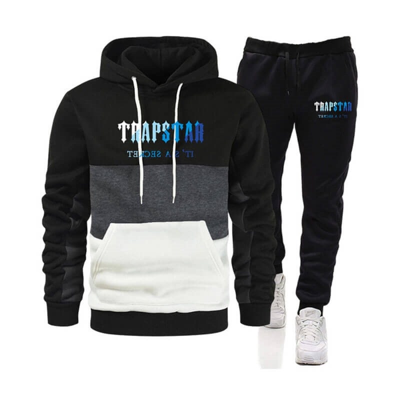 Trapstar Merch It\'s a Secret Printed Logo Eşofman Takımı Erkek Siyah Türkiye | FX80-820