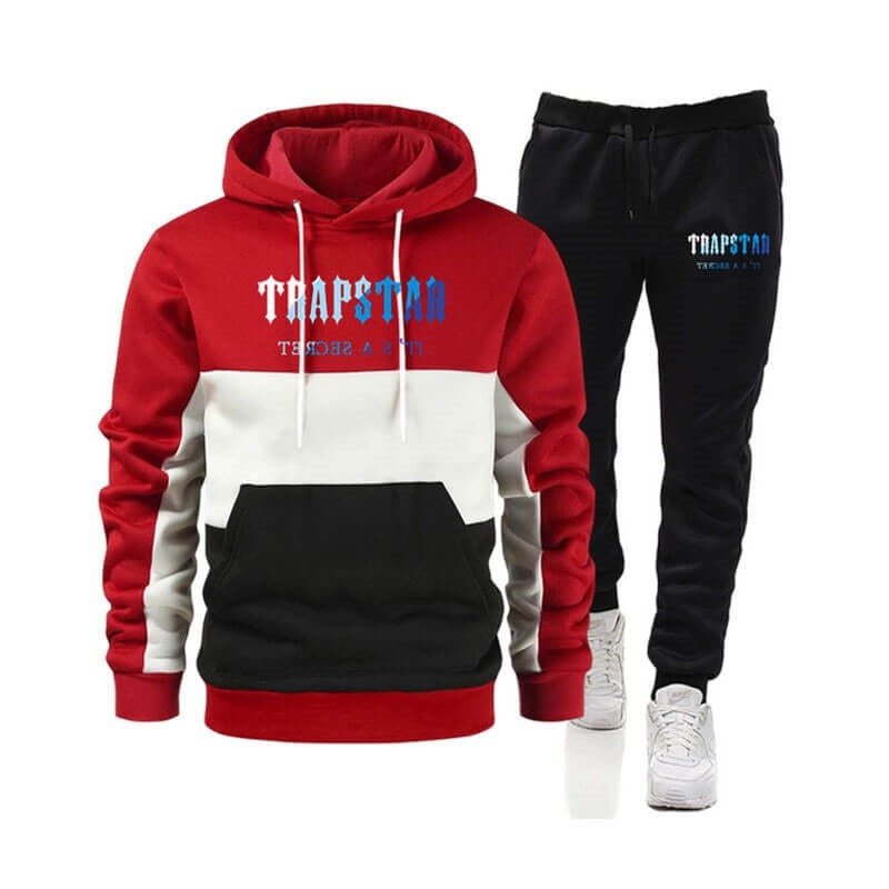 Trapstar Merch It\'s a Secret Printed Logo Eşofman Takımı Erkek Kırmızı Türkiye | GA66-039