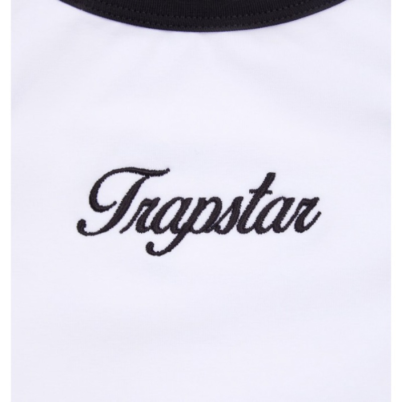 Trapstar Racer Vest Üst Kadın Beyaz Siyah Türkiye | DH96-887