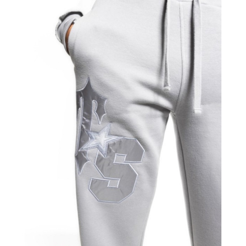 Trapstar TS-Star Silver Satin Applique Loose Fit Jogger Pantolon Kadın Gri Türkiye | UN04-141