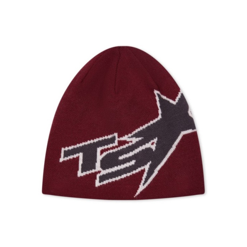 Trapstar TS Star Beanie Şapkalar Erkek Kırmızı Türkiye | WC10-707