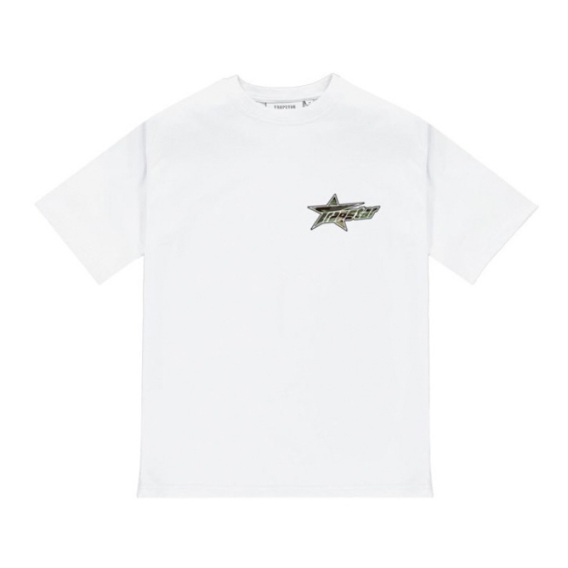 Trapstar Trap Invasion Tee Tişört Erkek Beyaz Türkiye | GX19-769