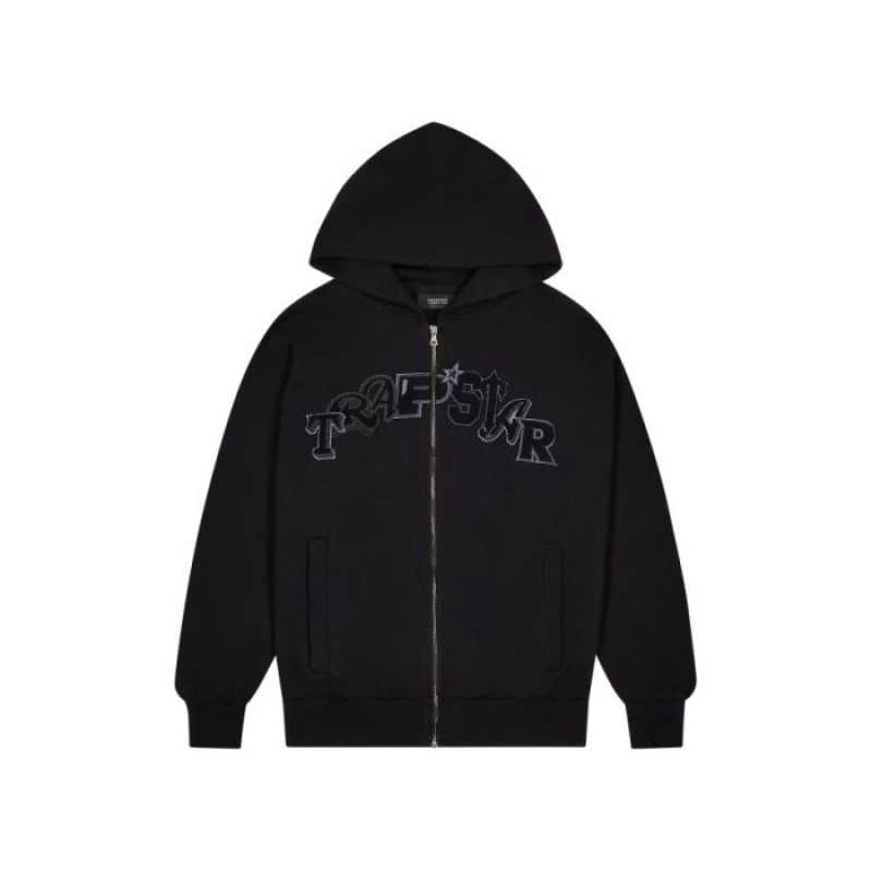 Trapstar Wildcard Chenille Zip Hoodie Eşofman Takımı Erkek Siyah Türkiye | ZB36-501